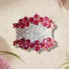3ctw Ruby and White Sapphire Cluster Cocktail Ring