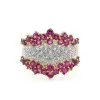 3ctw Ruby and White Sapphire Cluster Cocktail Ring