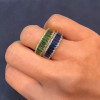 Emerald Cut Multicolor and White Sapphire Petal Ring