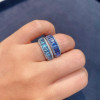 Emerald Cut Multicolor and White Sapphire Petal Ring