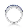 Emerald Cut Multicolor and White Sapphire Petal Ring