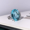 15ct Oval Cut Aquamarine Classic Cocktail Ring