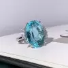 15ct Oval Cut Aquamarine Classic Cocktail Ring