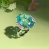 15ct Oval Cut Aquamarine Classic Cocktail Ring