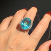 15ct Oval Cut Aquamarine Classic Cocktail Ring