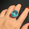15ct Oval Cut Aquamarine Classic Cocktail Ring