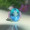 15ct Oval Cut Aquamarine Classic Cocktail Ring