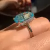15ct Oval Cut Aquamarine Classic Cocktail Ring