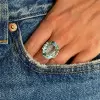 15ct Oval Cut Aquamarine Classic Cocktail Ring