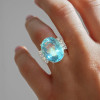 15ct Oval Cut Aquamarine Classic Cocktail Ring
