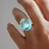 15ct Oval Cut Aquamarine Classic Cocktail Ring