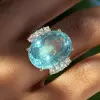 15ct Oval Cut Aquamarine Classic Cocktail Ring