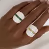 White Sapphire and Emerald Bold Cocktail Ring