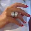 White Sapphire and Emerald Bold Cocktail Ring