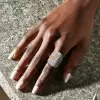 White Sapphire and Emerald Bold Cocktail Ring