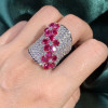 7ctw Pear Cut Emerald Flower Bold Cocktail Ring