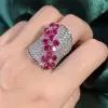 7ctw Pear Cut Emerald Flower Bold Cocktail Ring
