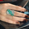 7ctw Pear Cut Emerald Flower Bold Cocktail Ring