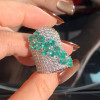 7ctw Pear Cut Emerald Flower Bold Cocktail Ring
