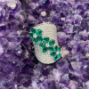 7ctw Pear Cut Emerald Flower Bold Cocktail Ring