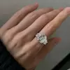 6ct Emerald Cut White Sapphire Wedding Ring Set