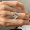 6ct Emerald Cut White Sapphire Wedding Ring Set