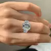 6ct Emerald Cut White Sapphire Wedding Ring Set