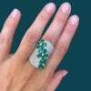 7ctw Pear Cut Emerald Flower Bold Cocktail Ring