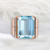 20ct Emerald Cut Aquamarine Bold Vintage Cocktail Ring