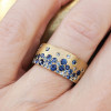 Flush Set Multicolor Sapphire Starry Band Rainbow Ring