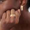 Rainbow Sapphire Yellow Gold Tone Three-piece Jewelry Set