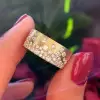 Flush Set Multicolor Sapphire Starry Band Rainbow Ring
