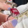 14ct Emerald Cut Ruby Vintage Cocktail Ring