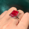 14ct Emerald Cut Ruby Vintage Cocktail Ring