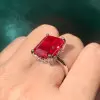 14ct Emerald Cut Ruby Vintage Cocktail Ring