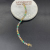 Round Cut Multicolor Sapphire Tennis Bracelet