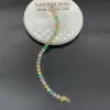 Round Cut Multicolor Sapphire Tennis Bracelet