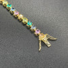Round Cut Multicolor Sapphire Tennis Bracelet