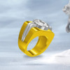 15mm Width 5ct Round Cut White Sapphire Bold Cocktail Ring