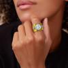 15mm Width 5ct Round Cut White Sapphire Bold Cocktail Ring