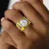 15mm Width 5ct Round Cut White Sapphire Bold Cocktail Ring