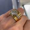 15mm Width 5ct Round Cut White Sapphire Bold Cocktail Ring