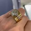 15mm Width 5ct Round Cut White Sapphire Bold Cocktail Ring