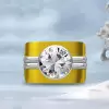 15mm Width 5ct Round Cut White Sapphire Bold Cocktail Ring