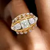 7ctw White Sapphire Two Tone Vintage Dome Ring