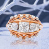 7ctw White Sapphire Two Tone Vintage Dome Ring