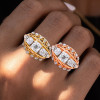 7ctw White Sapphire Two Tone Vintage Dome Ring