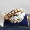 7ctw White Sapphire Two Tone Vintage Dome Ring