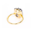 8ct Cushion Cut White Sapphire Two Tone Engagement Ring