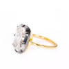 8ct Cushion Cut White Sapphire Two Tone Engagement Ring
